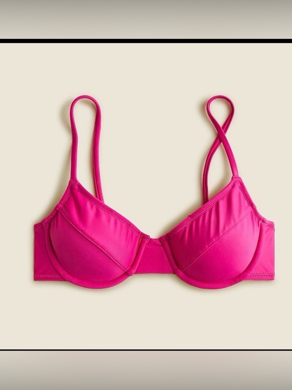 J. Crew Fuchsia Pink 90s Underwire Bikini Top - Size M/L? (See Measurements)